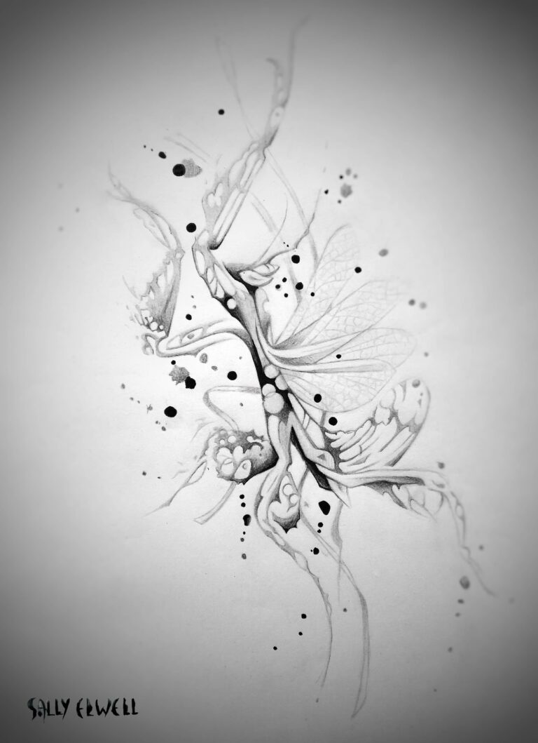 dessin mante orchidée dentelle organique taches encre noire dégradés de gris dessin mante orchidée dentelle organique taches encre noire dégradés de gris