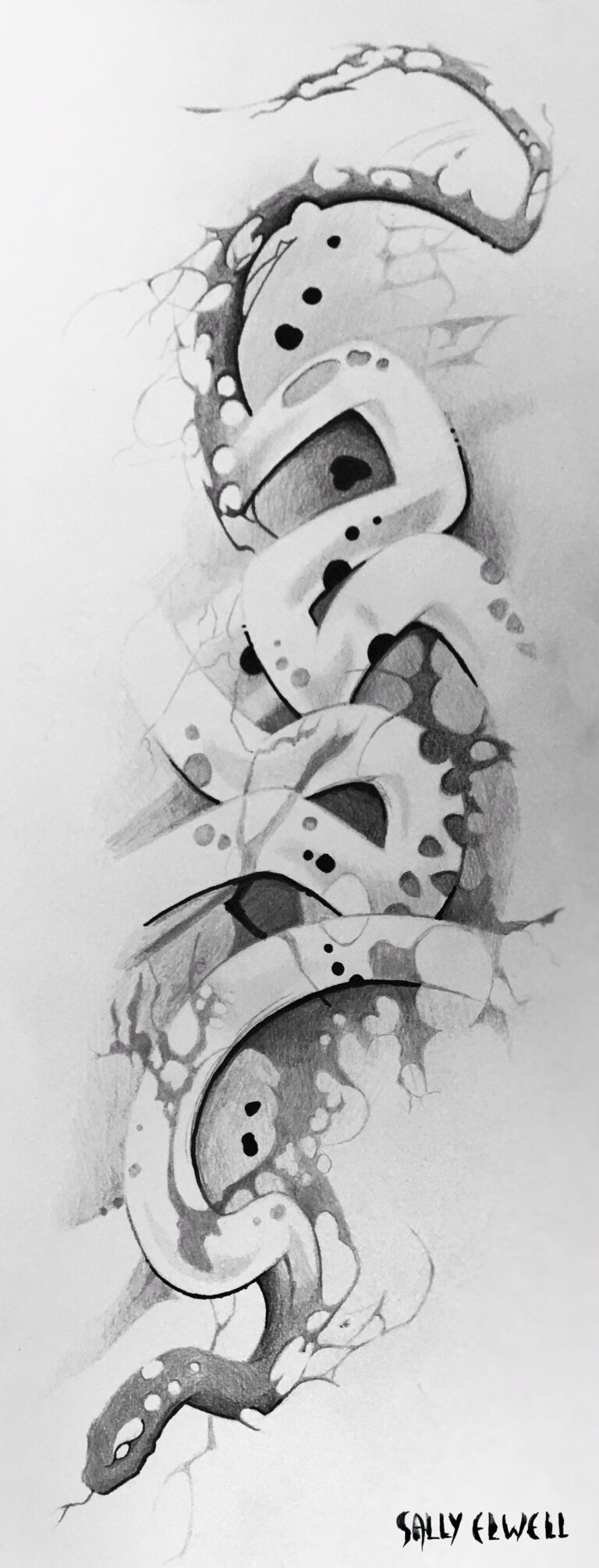 dessin serpent dentelle organique taches encre noire dégradés de gris dessin serpent dentelle organique taches encre noire dégradés de gris